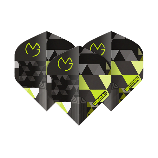 Vols standard Winmau Prism Delta MvG Logo Vert n° 2 Winmau Prism Delta MvG Logo Green No2 Standard Flights sind zu sehen. Das Produkt wird häufig bei Darts verwendet.