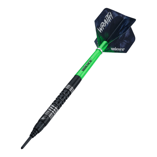Fléchettes souples Unicorn Wraith James Wade - 19 g Die Unicorn Wraith James Wade Softdarts - 19g sind auf dem Bild dargestellt. Diese Darts sind ein offizielles James Wade Modell.