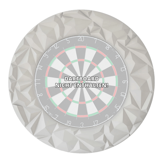 Cadre de cible 3D Precise 180 Subterra - Gris nordique Das Foto zeigt das Precise 180 3D Dartboard Surround Subterra in Nordic Grey. Es handelt sich um ein hochwertiges Zubehör für Dartboards, das Schutz und Stil vereint.