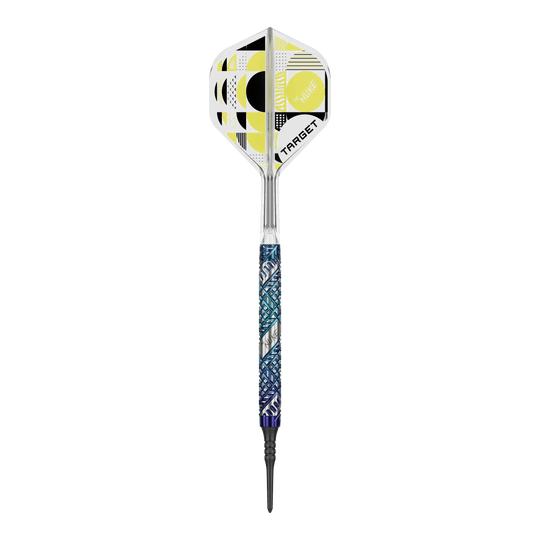 Fléchettes Target Luke Littler Edge Soft - 19 g Das Bild zeigt die Target Luke Littler Edge Softdarts - 19g. Diese Softdarts sind für präzises und professionelles Dartspiel konzipiert.
