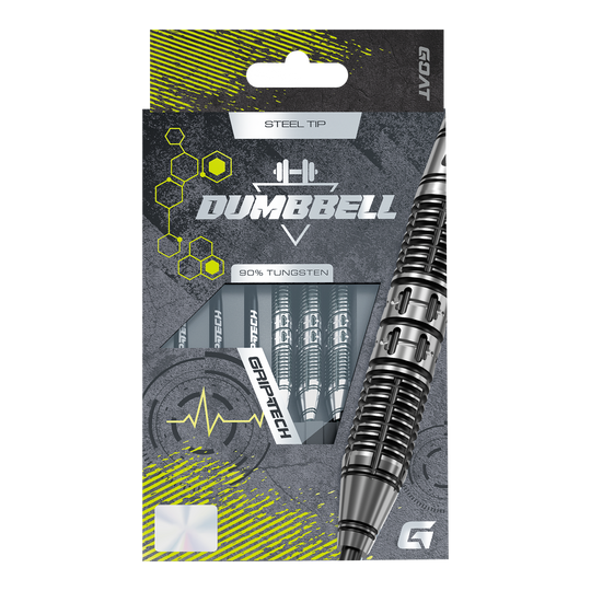 Haltère GOAT Fléchettes en acier Hier sieht man die GOAT Dumbbell Steeldarts. Die Steeldarts besitzen ein unverwechselbares Aussehen.