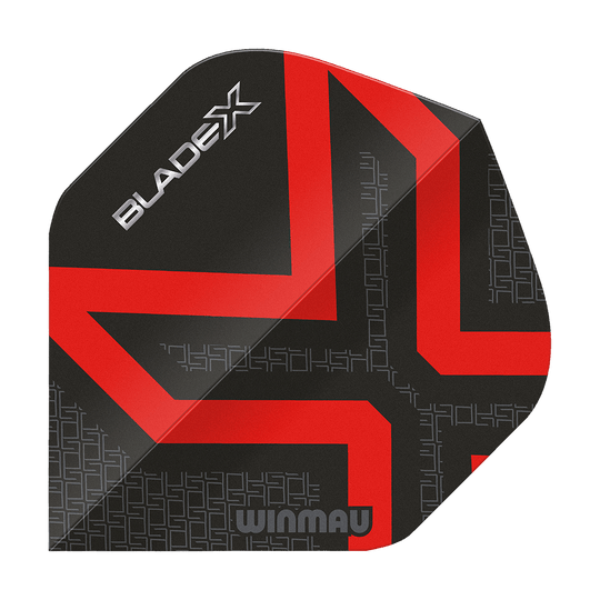 Ailettes standard Winmau Prism Delta Blade X Rouge Métallisé n° 2 Dieses Bild zeigt den Winmau Prism Delta Blade X Metallic Red No2 Standard Flight. Der Flight ist in einer roten Metallic-Optik dargestellt.
