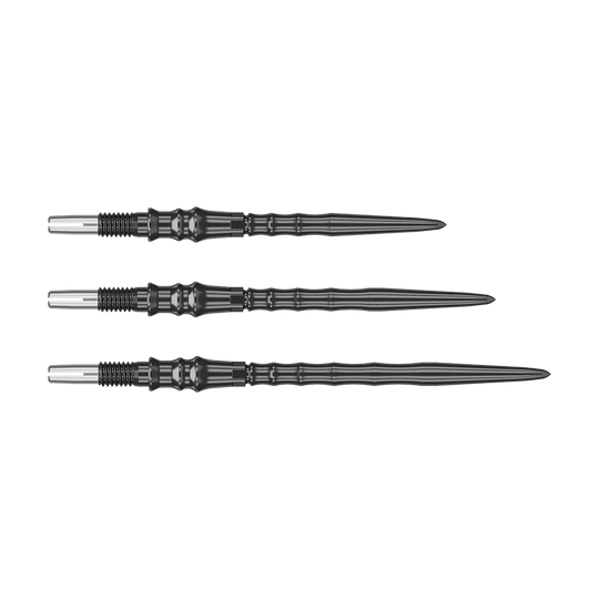 Pointes de fléchettes en acier de qualité supérieure Target Japan Swiss Point - Noires Das Bild zeigt die Target Japan Premium Swiss Point Steeldartspitzen in Schwarz. Die Spitzen sind robust und bieten einen sicheren Halt im Board.