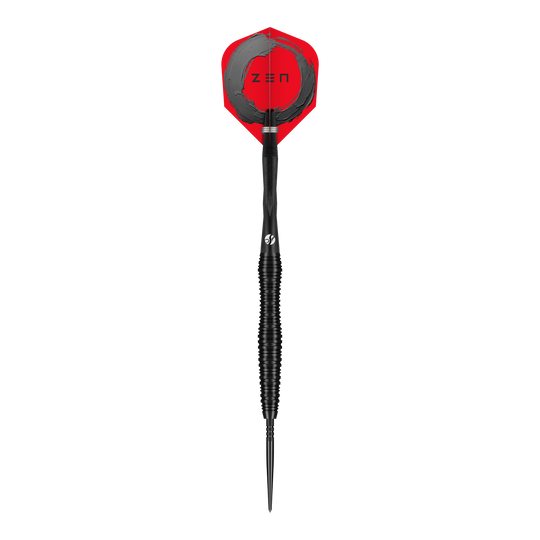 Fléchettes en acier Shot ZEN Scallop Turbo Point - 23 g Das Bild zeigt die Shot ZEN Scallop Turbo Point Steeldarts mit 23g Gewicht. Die Darts sind für Präzision und Leistung beim Dartspiel konzipiert.