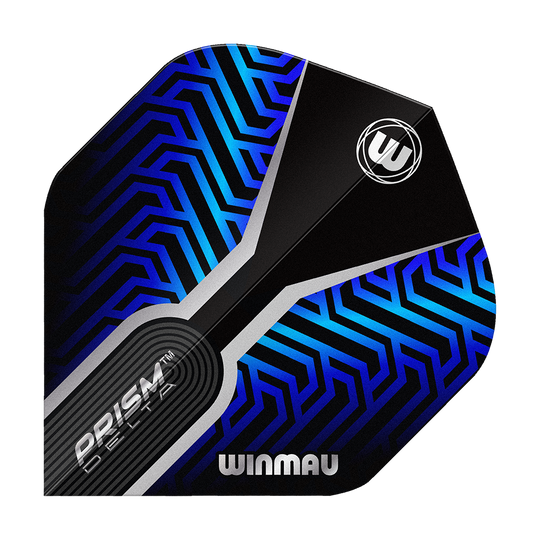 Vols standard Winmau Prism Delta Blue n° 2 Hier zu sehen sind die Winmau Prism Delta Blue No2 Standard Flights. Die Dart Flights verfügen über ein auffälliges blau-schwarzes Muster.