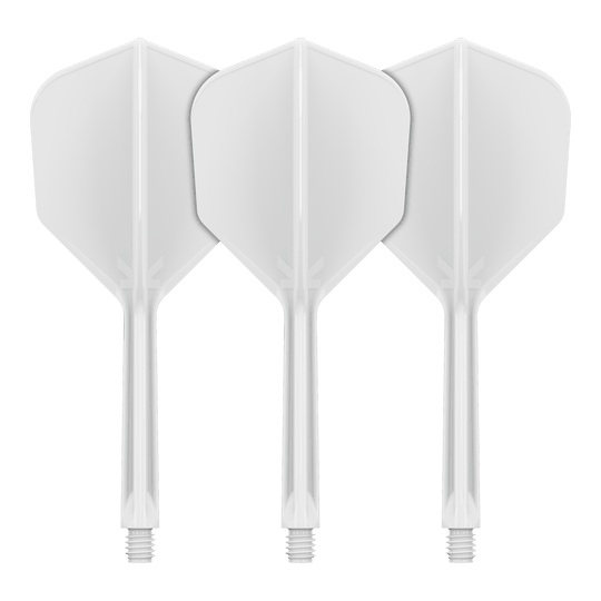 Système de vol Target K-Flex n° 6 - Blanc Dieses Bild zeigt das Flight-System Target K-Flex No6 in Weiß mit einer Länge von 33 mm. Das Produkt dient als Ersatzteil für Dartpfeile.