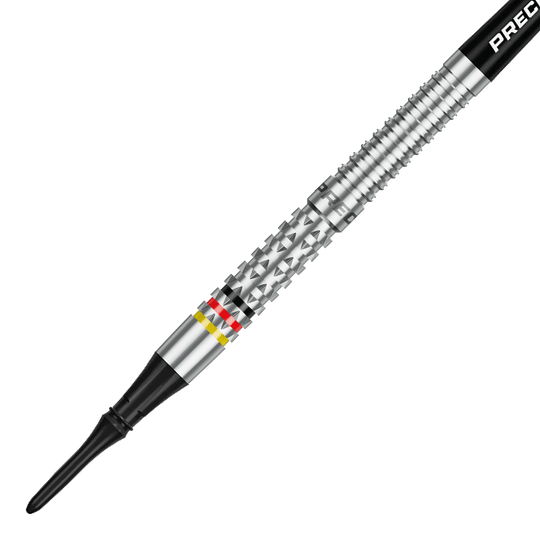 Fléchettes souples Precise 180 Ricardo Pietreczko GEN1 Das Bild zeigt die Precise 180 Ricardo Pietreczko GEN1 Softdarts. Dies sind hochwertige Softdarts für Dartspieler.