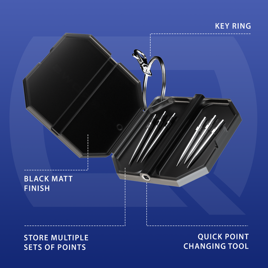 Coffret à outils Quick Point Premium de Harrow Dieses Bild zeigt das Harrows Premium Quick Point Tool Case. Es ist speziell für Dartsportzubehör entwickelt worden.