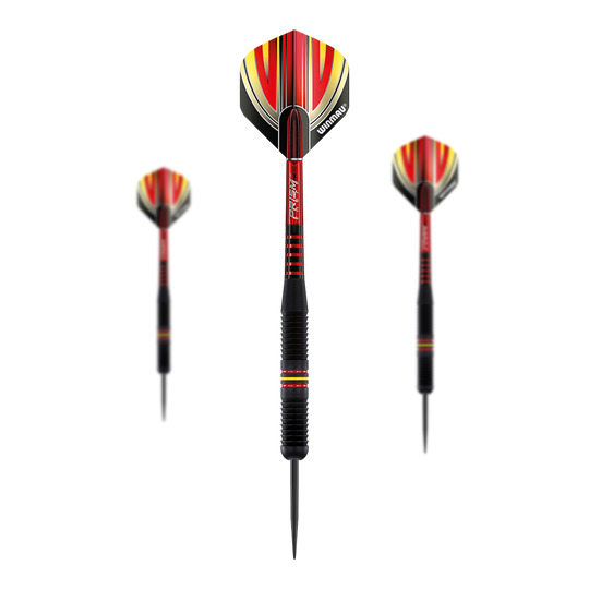 Fléchettes Winmau Outrage V1 Black Coated Brass Steel