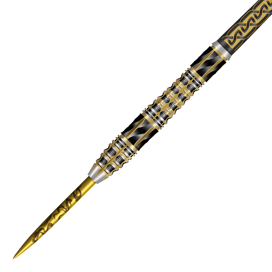 Die Shot Alchemy Auro Steeldarts sind hochwertige Steeldarts für Präzisionswürfe. Das Produkt wird auf dem Bild deutlich gezeigt.