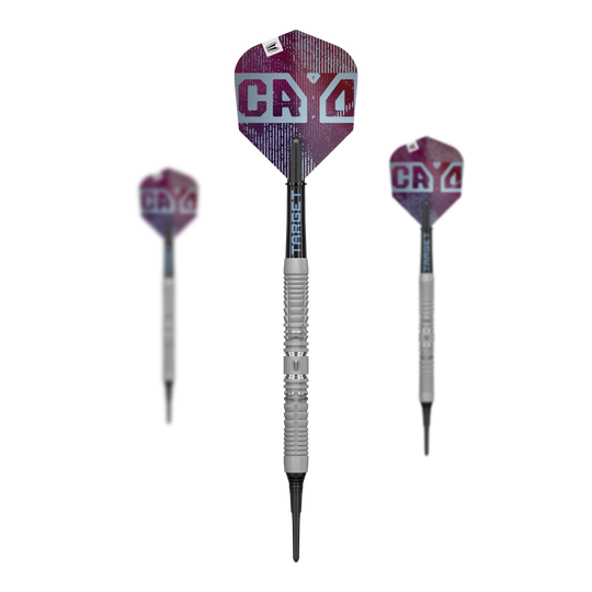 Fléchettes souples Target Cryo 12 Das Bild zeigt ein Set der Target Cryo 12 Softdarts. Die Verpackung mit mehreren Darts ist sichtbar.