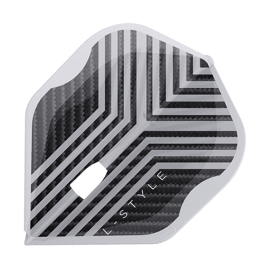 Vols L-Style Arno Merk V1 Blanc Transparent L1PRO Das Bild zeigt einen einzelnen L-Style Arno Merk V1 Clear White L1PRO Flight aus der Nähe. Die glatte Oberflächenstruktur ist sichtbar.