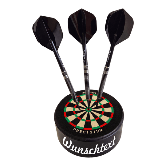 Cible de fléchettes miniature McDart Precision avec texte personnalisé Das Bild zeigt einen Artikel mit dem Dateinamen 765_McDart_Mini_Precision_Dartboard_Darthalter_1_Freehand521. Weitere Details zum Produkt sind nicht gegeben.