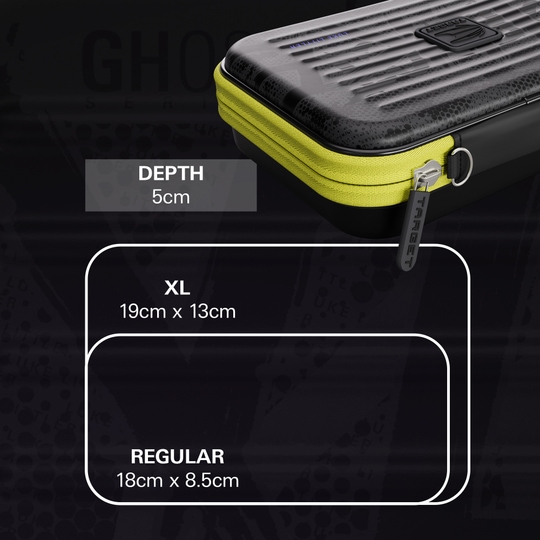 Étui à fléchettes Takoma XL Ghost Series Luke Littler Zu sehen ist das Takoma XL Ghost Series Luke Littler Dartcase. Dieses Dartcase bietet Platz für Zubehör und schützt die Darts.