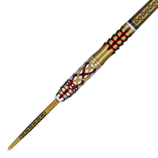 Fléchettes en acier Shot Goths Alaric Turbo Point - 23 g Auf dem Bild sind Shot Goths Alaric Turbo Point Steeldarts mit einem Gewicht von 23g zu sehen. Diese Darts sind ideal für den Einsatz am Steeldartboard.