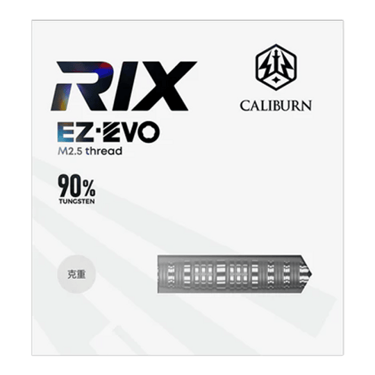 Fléchettes en acier Caliburn Rix EZ-EVO R6 Zu sehen ist der Caliburn Rix EZ-EVO R6 Steeldarts. Das Bild stellt die Besonderheiten und Form des Produkts dar.