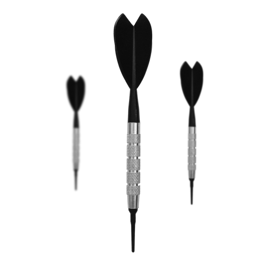 Fléchettes McDart en laiton argenté - Fléchettes souples - 18 g Abgebildet sind die McDart Silver Brass Bardarts Softdarts - 18g. Diese Darts haben ein silbernes Messing-Design und sind ideal für Softdart-Fans.