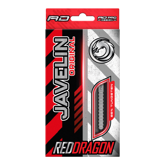 Fléchettes en acier Red Dragon Javelin Auf dem Bild sind die Red Dragon Javelin Steeldarts zu sehen. Diese Darts sind für Präzision und Leistung bekannt.