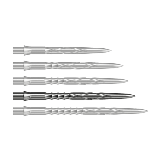 Pointes de fléchettes en acier Caliburn System - HAN G2 - Argent Auf dem Bild ist eine Caliburn Evo System Steeldartspitze HAN G2 in Silber und 36 mm Länge zu sehen. Sie ist speziell für Steeldarts geeignet.