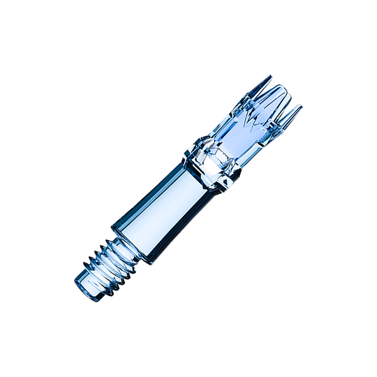 Tiges de rechange pour système L de style L - Bleu clair Zwei blaue transparente Ersatzshafts sind dargestellt. Die Shafts liegen nebeneinander.