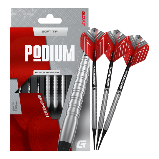 Fléchettes souples GOAT Podium Silver - 18 g Zu sehen sind die GOAT Podium Silver Softdarts mit einem Gewicht von 18g. Die Darts sind in Silber gehalten und für den Softdartbereich konzipiert.