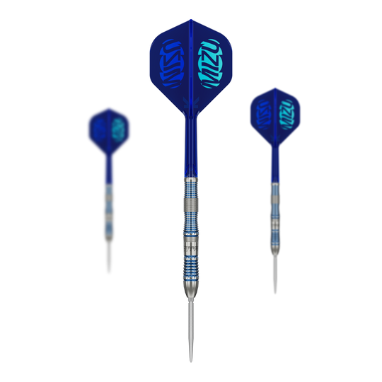 Fléchettes en acier Target Japan Mizu Series 02 Swiss Point Gezeigt werden die Target Japan Mizu Series 02 Swiss Point Steeldarts. Diese Steeldarts sind Teil der japanischen Mizu Serie von Target.