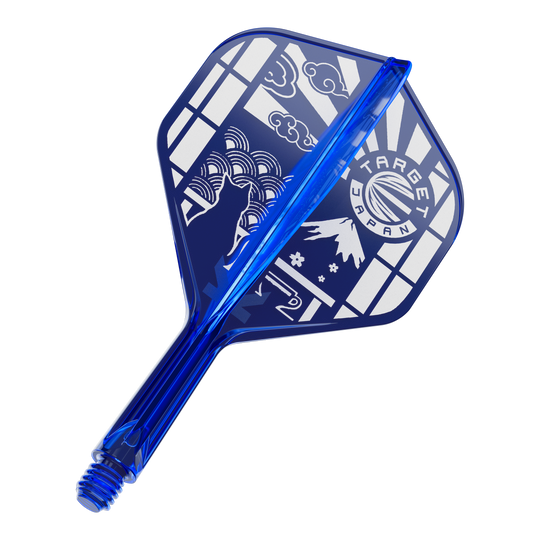Vols standard Target Japan K-Flex Blue Limited No2 Zu sehen ist das Produkt '410291 Target Japan K-Flex Blue Limited No2 Flights 19mm 1'. Diese blauen Flights sind eine limitierte Edition für Darts.