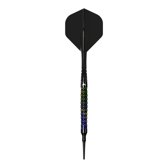 Mission Black Opal Softdarts - 20g liegt auf einem weißen Hintergrund. Diese Softdarts sind für präzises Dartspiel ausgelegt.
