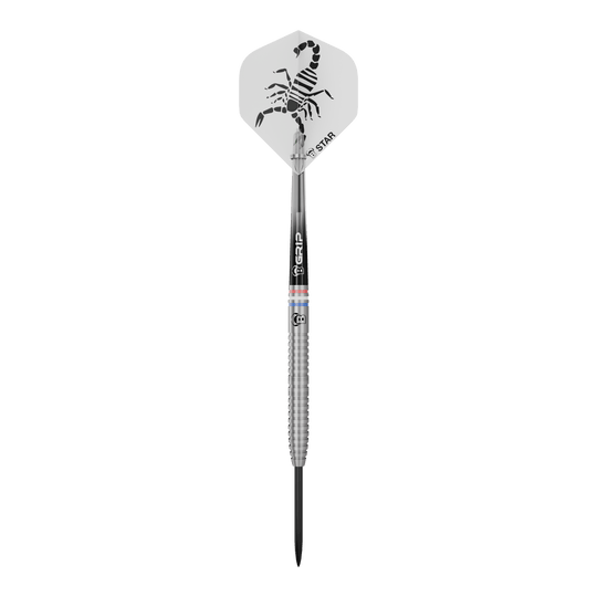 Fléchettes en acier Kendji Steinbach Bulls Challenger - 23 g Das Bild zeigt Bulls Challenger Kendji Steinbach Steeldarts - 23g. Diese Steeldarts bieten Präzision und Qualität im Spiel.