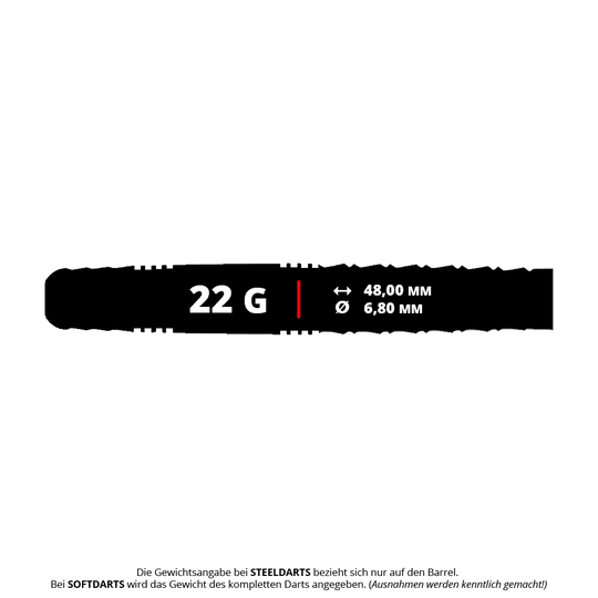 Fléchettes en acier Caliburn Wolfpack W6 - 22 g Abgebildet ist der Caliburn Wolfpack W6 Steeldart mit 22g Gewicht. Dieser Dart zeichnet sich durch sein modernes Design und hochwertige Verarbeitung aus.