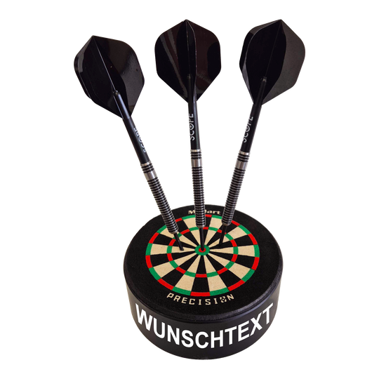 Cible de fléchettes miniature McDart Precision avec texte personnalisé Hier ist ein Produktfoto mit dem Dateinamen 765_McDart_Mini_Precision_Dartboard_Darthalter_1_Arial zu sehen. Weitere Produktdetails sind nicht verfügbar.
