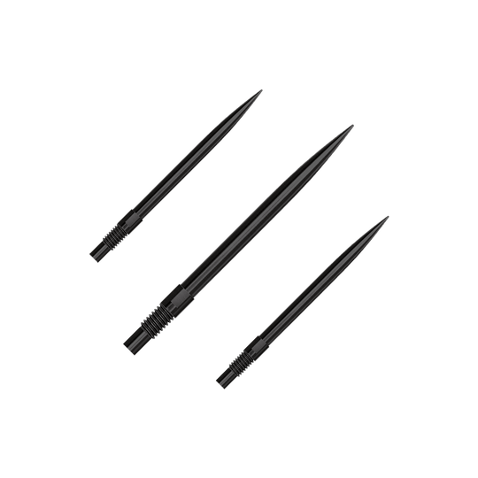 Embouts de fléchettes Harrows Quick Point - Noirs Das Bild zeigt das Produkt 'QP23974_Harrows_QuickPoint_Dartspitzen_Schwarz_30mm_1Set'. Es handelt sich um ein Set schwarzer Dartspitzen.