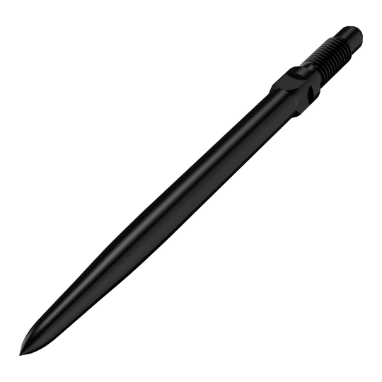 Pointes de fléchettes convertibles Bulls NL - Lisses - Noires Das Bild zeigt einen Artikel mit dem Namen BU57700_BullsNL_Convertible_Points_Smooth_Schwarz_32mm_2. Abgebildet sind wahrscheinlich schwarze, glatte Dartspitzen in der Größe 32 mm.
