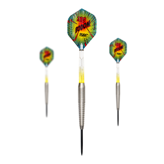 Fléchettes en acier Karella Comic Line CL-5 - 21 g Abgebildet wird das Set Karella Comic Line CL-5 Steeldarts - 21g. Das Set beinhaltet mehrere Steeldarts mit Comic-Motiv.