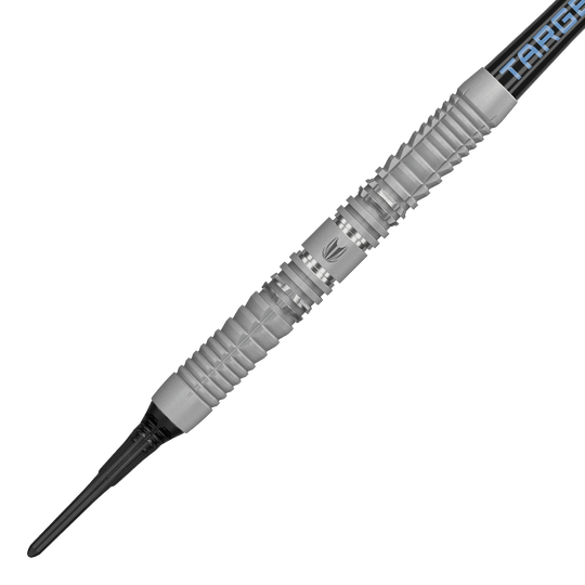 Auf dem Bild sind die Target Cryo 12 Softdarts zu sehen. Sie werden aus einer anderen Perspektive präsentiert.
