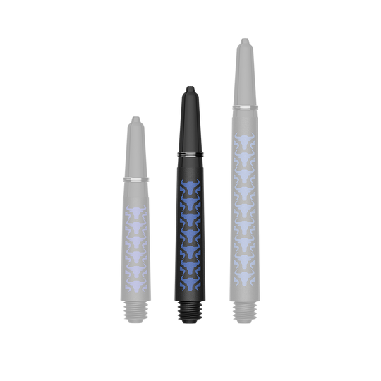 Tiges en carbone Bulls NL Capo - Bleues Das Foto zeigt BullsNL Capo Carbon Shafts Blau Short 34mm. Es handelt sich um einen einzelnen Dart-Schaft aus Carbon.
