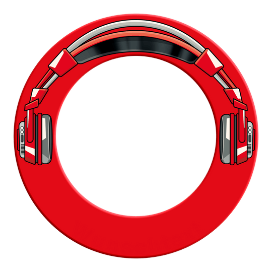 Surround stéréo pour cible de fléchettes McDart Dieses Bild zeigt ein Produkt mit dem Dateinamen MSF-J1_McDart_Stereo_Dartboard_Surround_Rot_2. Das Produkt ist auf einem schlichten Hintergrund abgebildet.