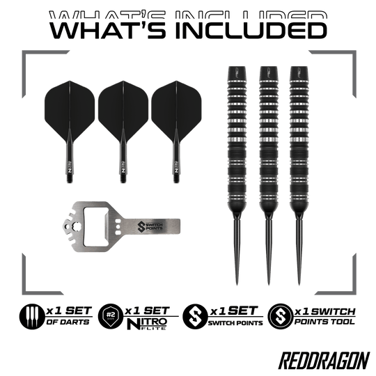 Fléchettes en acier Red Dragon Sable Parallel Switch Point Hier ist der Red Dragon Sable Parallel Switch Point Steeldarts zu sehen. Diese Steeldarts stehen für Qualität und Langlebigkeit.