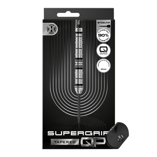 Fléchettes en acier Harrows Supergrip à pointe rapide conique Zu sehen sind die Harrows Supergrip QP Tapered Quick Point Steeldarts. Die Darts bieten ein modernes Design und optimale Spieleigenschaften.