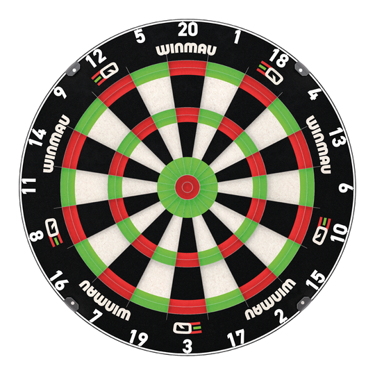Cible de fléchettes en acier Winmau Equalizer Das Bild zeigt das Winmau Equalizer Steeldartboard. Es handelt sich um ein professionelles Steeldartbrett für Dartspieler.