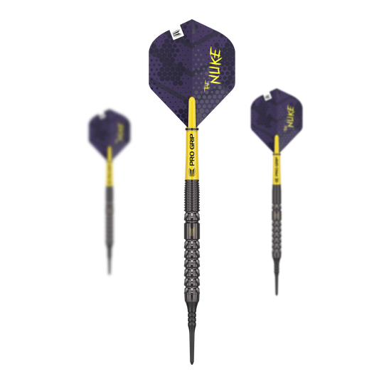 Fléchettes souples Target Luke Littler GEN1 - 19 g Das Bild zeigt ein Set von Softdarts. Der Dateiname ist '210324_Target_Luke_Littler_GEN1_Softdarts_1Set_(1)'.