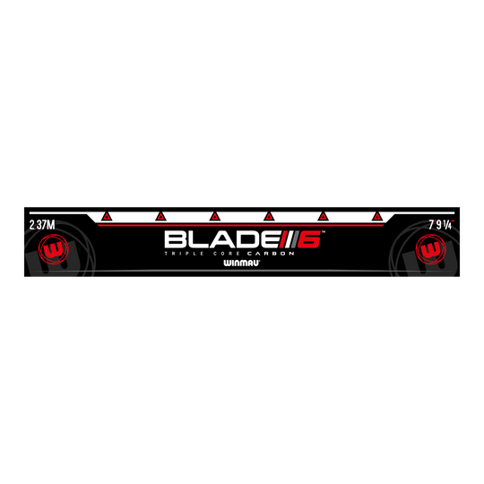 Ligne de lancer Winmau Blade 6 Das Bild zeigt die Abwurflinie "Winmau Blade 6". Auf der Linie sind die Maße 2,37 m und 7'9¼" zu sehen.