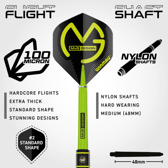 Fléchettes en acier Winmau Michael Van Gerwen - 21 g Fléchettes en acier Winmau Michael Van Gerwen - 21 g
