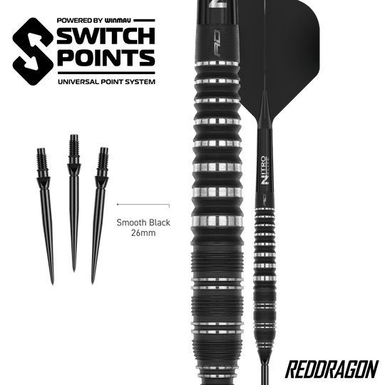 Fléchettes en acier Red Dragon Sable Torpedo Switch Point Zu sehen sind Red Dragon Sable Torpedo Switch Point Steeldarts. Diese Darts bieten gute Griffigkeit und Stabilität beim Wurf.