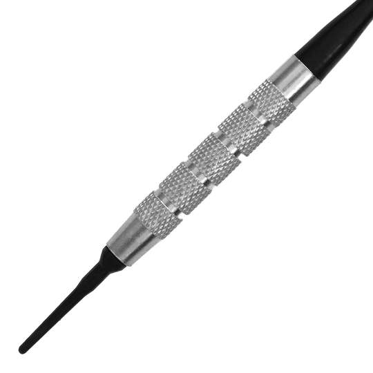 Fléchettes McDart en laiton argenté - Fléchettes souples - 18 g Das Bild zeigt die McDart Silver Brass Bardarts Softdarts mit einem Gewicht von 18g. Diese Darts sind für das Softdart-Spiel geeignet.