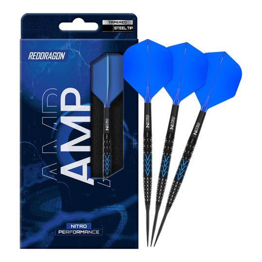 Fléchettes en acier conique Red Dragon Amp Dies ist ein Bild der Red Dragon Amp Tapered Steeldarts. Die Darts sind für professionelle Spieler entwickelt.