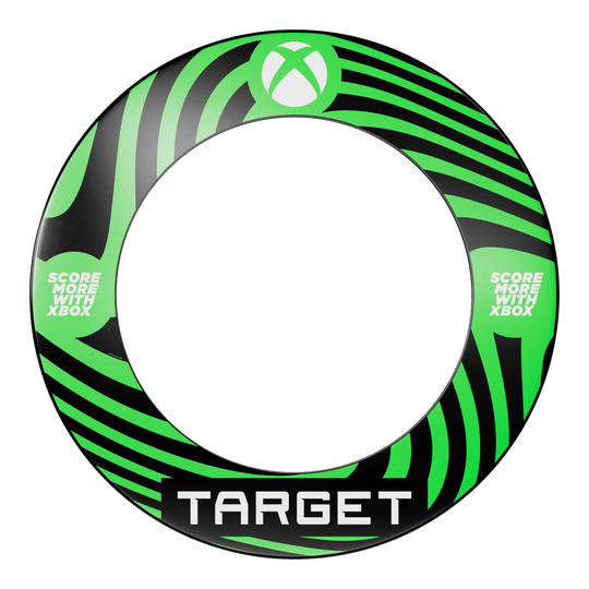 Pack de fléchettes et de jeux de fléchettes Target Xbox Abgebildet ist das Target Xbox Dartboard Surround Bundle. Dieses Produkt bietet einen Schutzrahmen für die Dartscheibe.