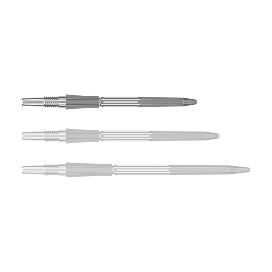 Pointes de fléchettes en acier Target Elysian Archetype 43 Swiss Point - Argent Abgebildet ist eine silberne SwissPoint Dartspitze, 30 mm lang. Die Spitze stammt vermutlich von Target Elysian Archetype 43.