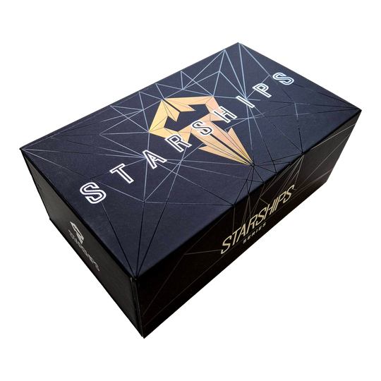Fléchettes en acier Hyperion de la série Caliburn Starships - 22 g Das Bild zeigt die Caliburn Starships Series Hyperion Steeldarts mit 22 Gramm. Es handelt sich um hochwertige Darts für präzises Spielen.