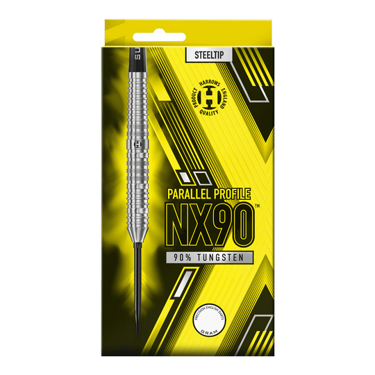 Fléchettes en acier Harrows NX90 Parallel Quick Point Das Bild präsentiert die Harrows NX90 Parallel Quick Point Steeldarts. Das Produkt ist für den Einsatz beim Steeldart geeignet.
